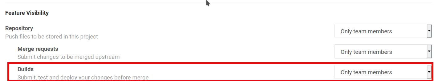 Feature Visibilty Default